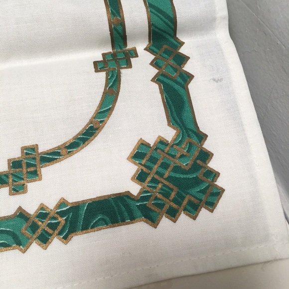 Christian Dior cotton napkins gaudron malachite print set of three - Picture 2 of 5